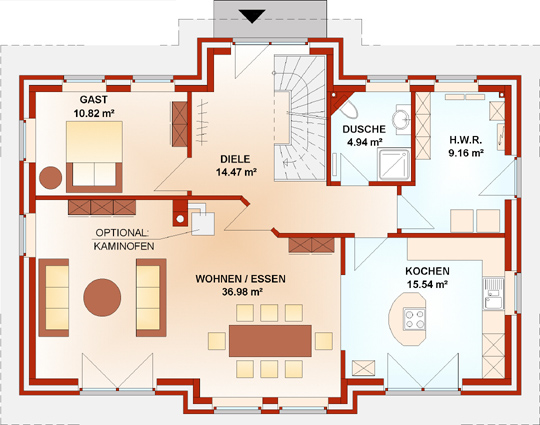 Grundriss Erdgeschoss Option 1